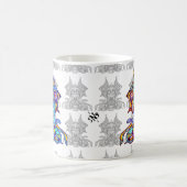 Farbiger Drachenvogel auf dem Thron v1.1 Kaffeetasse (Mittel)