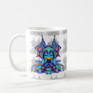 Farbiger Drachenvogel auf dem Thron v1.1 Kaffeetasse