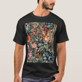 Farbiger Dschungel mit verstecktem Tiger T-Shirt