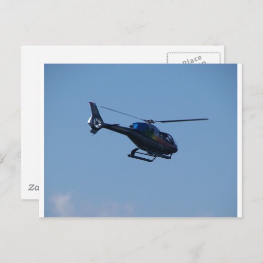 Farbiger E120-Hubschrauber Postkarte (Vorne/Hinten)