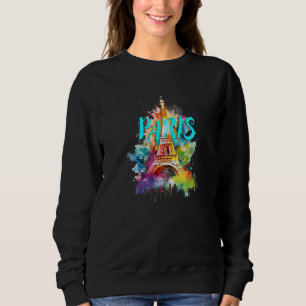 Farbiger Eiffelturm von Paris Frankreich Sweatshirt