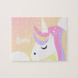 Farbiger Einhorn Ombre Regenbogen Kinder Puzzle
