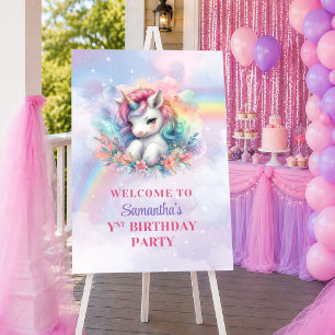 Farbiger Einhorn-Pastell-Magical-Girl-Birthday-Wel Poster