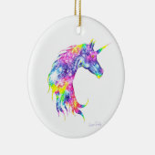 Farbiger Einhornkopf Keramik Ornament (Rechts)