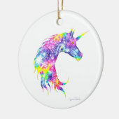 Farbiger Einhornkopf Keramik Ornament (Links)