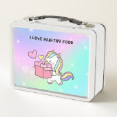 farbiger Einhornuntergrund Metal Lunchbox (Rückseite)