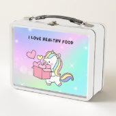 farbiger Einhornuntergrund Metal Lunchbox (Vorderseite)