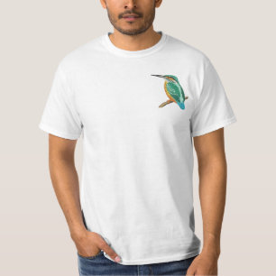 Farbiger Eisvogel-Vogel-Stickereidesign T-Shirt