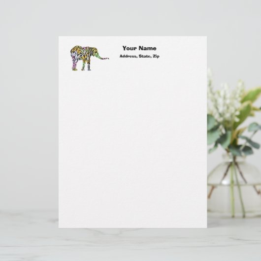 Farbiger Elefant Briefkopf (Stehend Vorderseite)