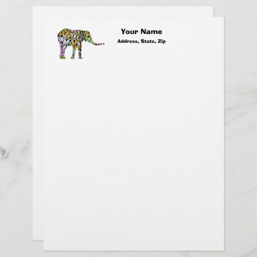 Farbiger Elefant Briefkopf (Vorne/Hinten)