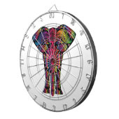 Farbiger Elefant-Cartoon Dartscheibe (Vorderseite rechts)