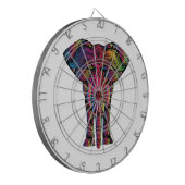 Farbiger Elefant-Cartoon Dartscheibe (Vorderseite Links)