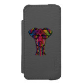 Farbiger Elefant-Cartoon Incipio iPhone Geldbeutel-Hülle (Folio Vorderseite)