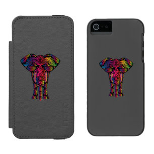 Farbiger Elefant-Cartoon Incipio Watson™ iPhone 5 Geldbörsen Hülle