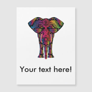 Farbiger Elefant-Cartoon Magnetkarte