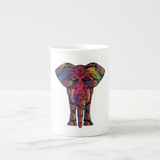 Farbiger Elefant-Cartoon Porzellantasse (Vorderseite)