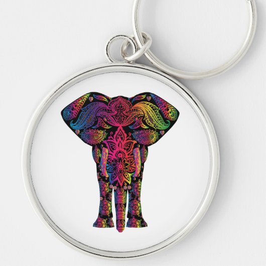 Farbiger Elefant-Cartoon Schlüsselanhänger (Vorne)
