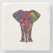Farbiger Elefant-Cartoon Steinuntersetzer (Vorderseite)