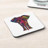 Farbiger Elefant-Cartoon Untersetzer (Linke Seite)