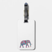 Farbiger Elefant Gepäckanhänger (Rückseite vertikal)