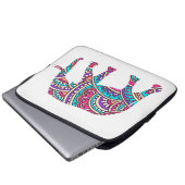 Farbiger Elefant Laptopschutzhülle (Vorne Knopf)