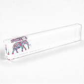 Farbiger Elefant Namensplakette