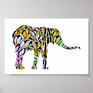 Farbiger Elefant Poster