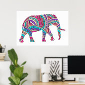 Farbiger Elefant Poster (Heimbüro)