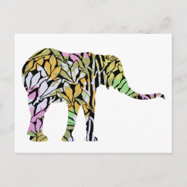 Farbiger Elefant Postkarte