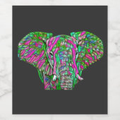 Farbiger Elefant Weinetikett (Einzelnes Label)