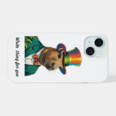 Farbiger eleganter Capybara-Zylinder iPhone 15 Cas Hülle (Rückseite (Horizontal))
