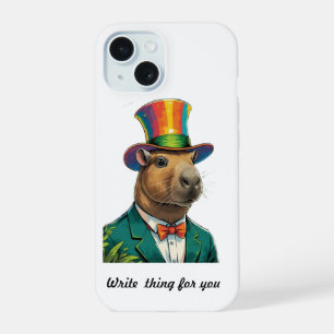 Farbiger eleganter Capybara-Zylinder iPhone 15 Cas Hülle