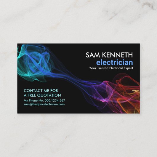 Farbiger Elektrischer Wave-Elektrischer Unternehme Visitenkarte (Vorderseite)