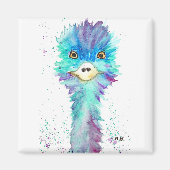 Farbiger Emugevogel Magnet (Vorne)