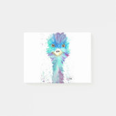 Farbiger Emuvogel Blaue Aquarelltiere Post-it Klebezettel (Vorderseite)