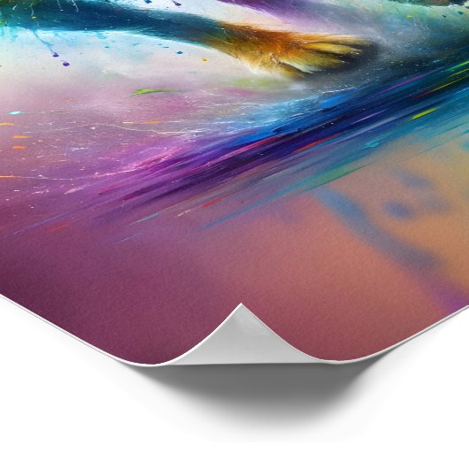 Farbiger englischer Bulldog Paint-Spritzer Poster (Ecke)