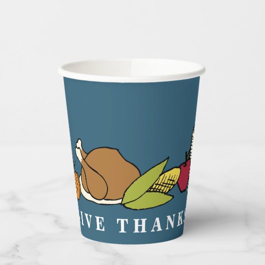 Farbiger Erntedank GIVE DANKS Holiday Papier Cu Pappbecher (Links)