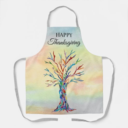 Farbiger Erntedank Schürze (Vorderseite)