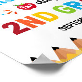 Farbiger erster Schultag 2. Klasse Poster (Ecke)