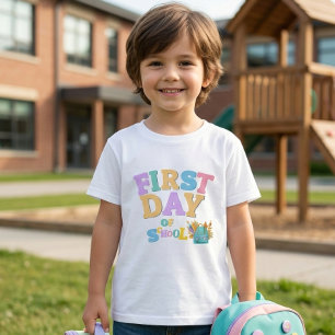 Farbiger erster Schultag K Lustiges Zurück zur Sch T-Shirt