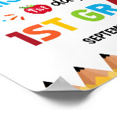 Farbiger erster Schultag Poster (Ecke)