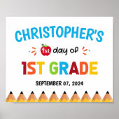 Farbiger erster Schultag Poster (Vorne)