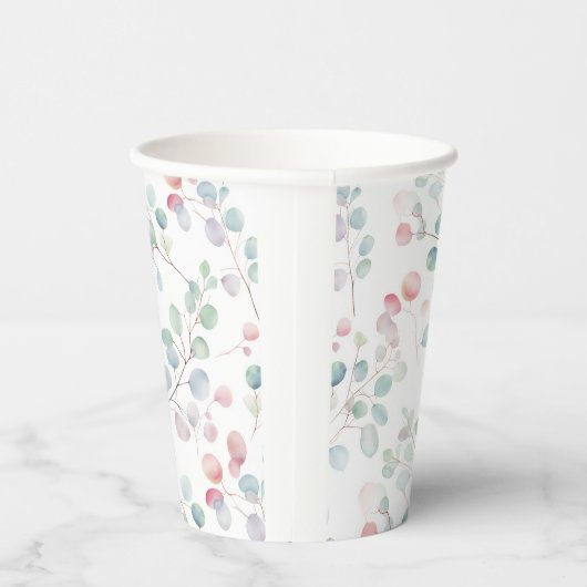 Farbiger Eukalyptus-Folienhals Pappbecher (Rechts)