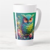 Farbiger Eulen-Latte-Mug 12 oz & 17 oz Milchtasse (Rechte Ecke)