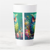 Farbiger Eulen-Latte-Mug 12 oz & 17 oz Milchtasse (Vorderseite)