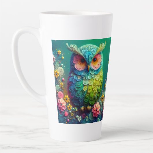 Farbiger Eulen-Latte-Mug 12 oz & 17 oz Milchtasse (Links)
