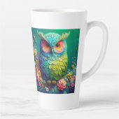 Farbiger Eulen-Latte-Mug 12 oz & 17 oz Milchtasse (Rechts)