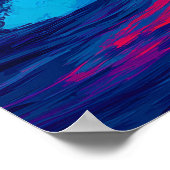 Farbiger expressionistischer Delfinwellen-Wandkuns Poster (Ecke)