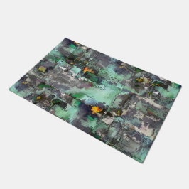 Farbiger Fake-Stein dominiert minzgrün bis grau Fußmatte