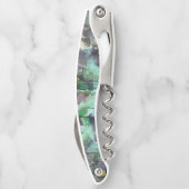 Farbiger Fake-Stein dominiert minzgrün bis grau Kellnermesser (Rückseite)